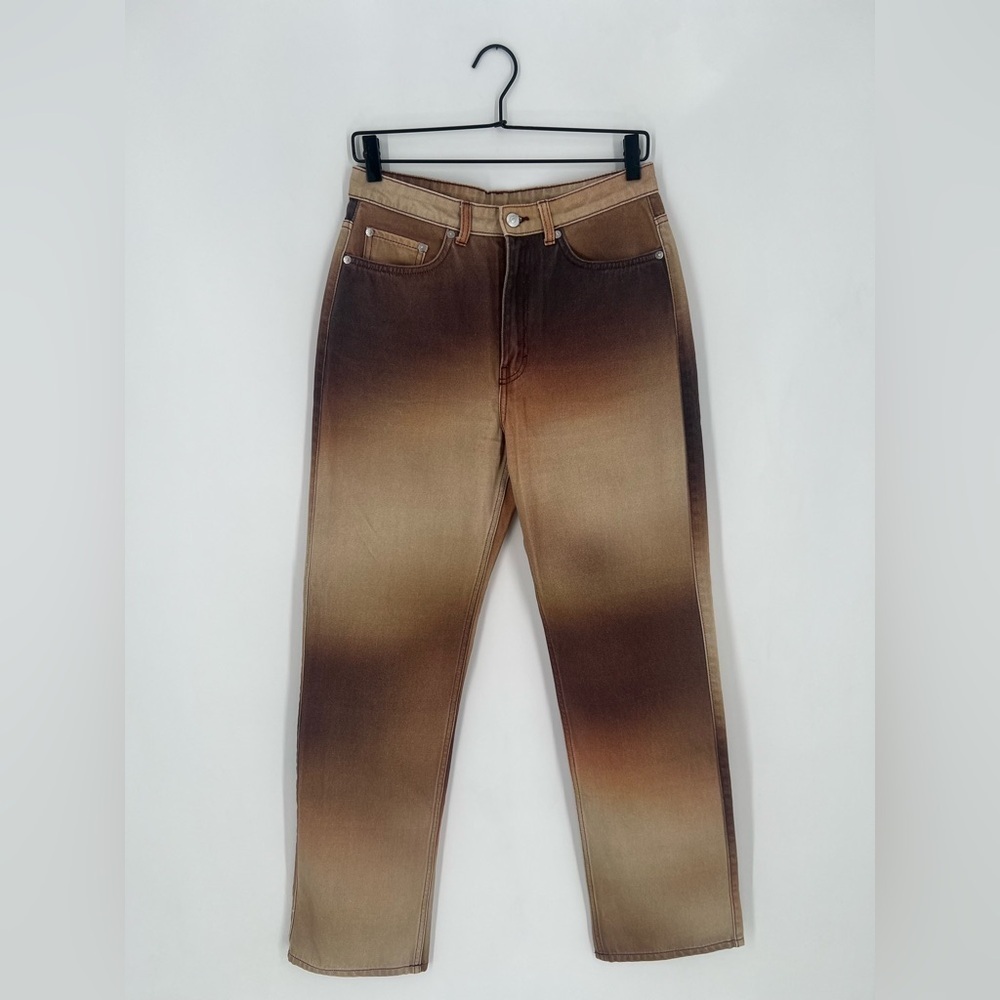 Weekday Rowe Blurred High Waisted Straight Leg Abstract Jeans